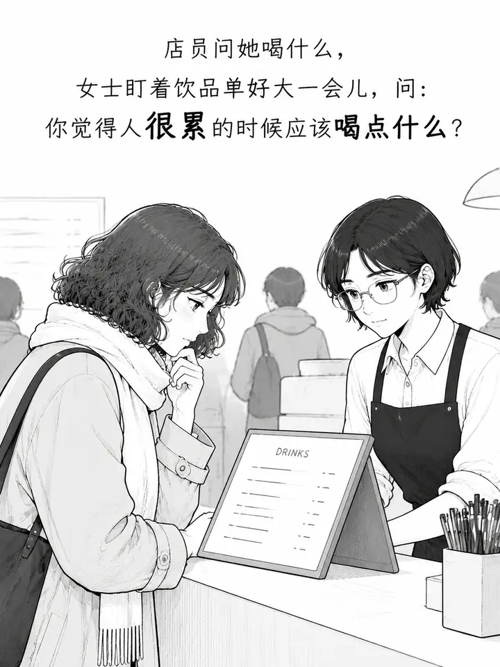 咖啡馆里的香草丝绒：一组温暖人心的黑白线条图文故事 第 2 段