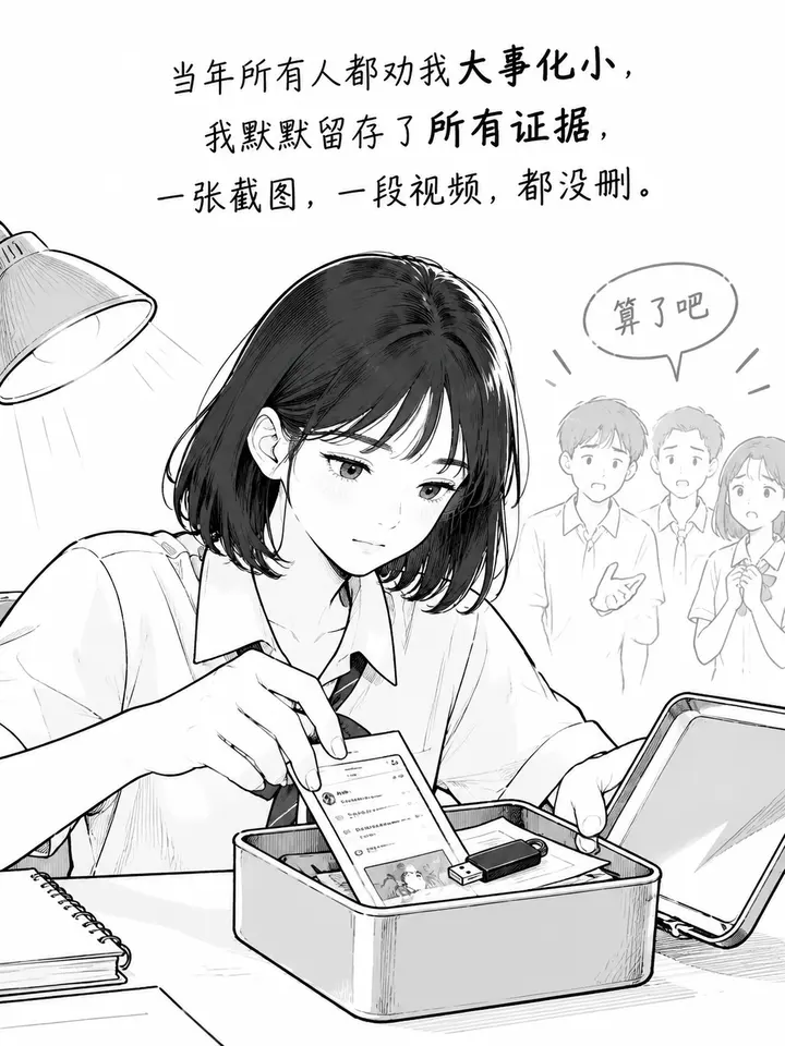 校园霸凌十年后实名举报：白色线条风图文故事绘本 第 3 段