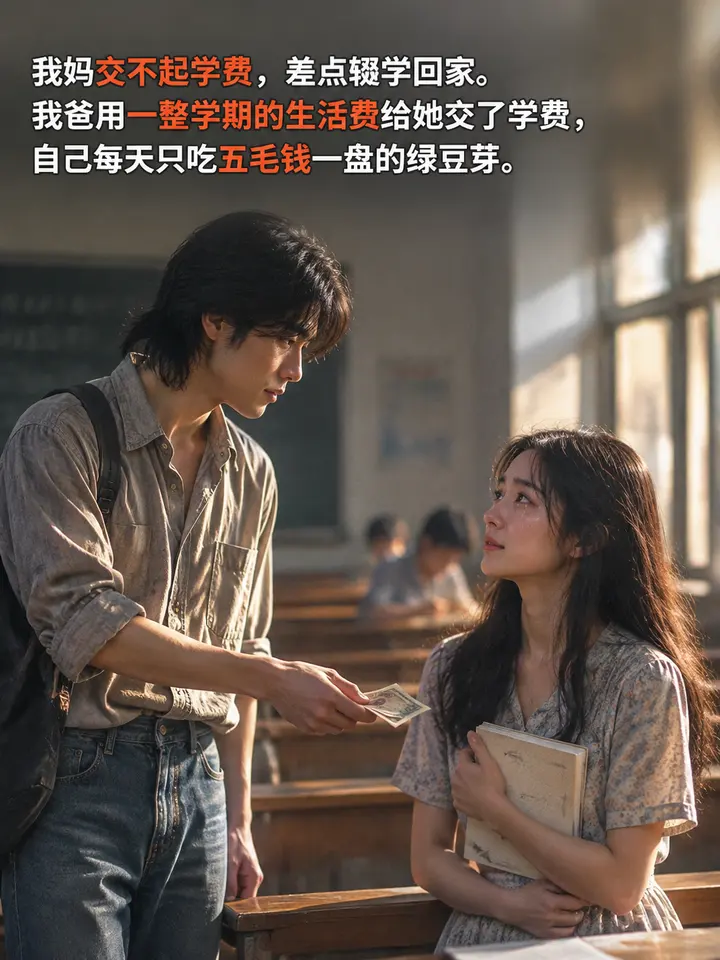 跨越二十年的爱情图文故事：从大学学费到家庭疑问的AI插画绘本