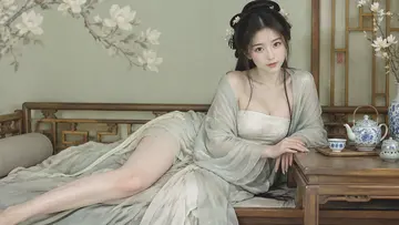 写实古风汉服女子闺阁人像 AI 绘画提示词