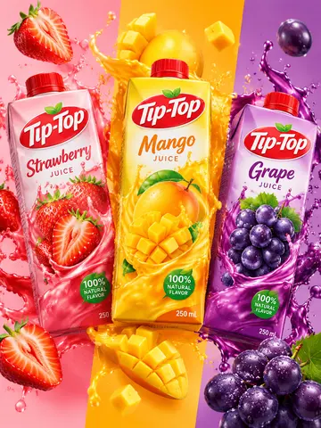 Tip-Top 果汁包装电商产品图 AI 绘画提示词合集