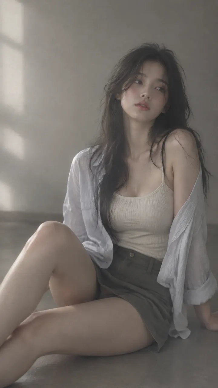 韩系少女室内胶片感AI人像提示词