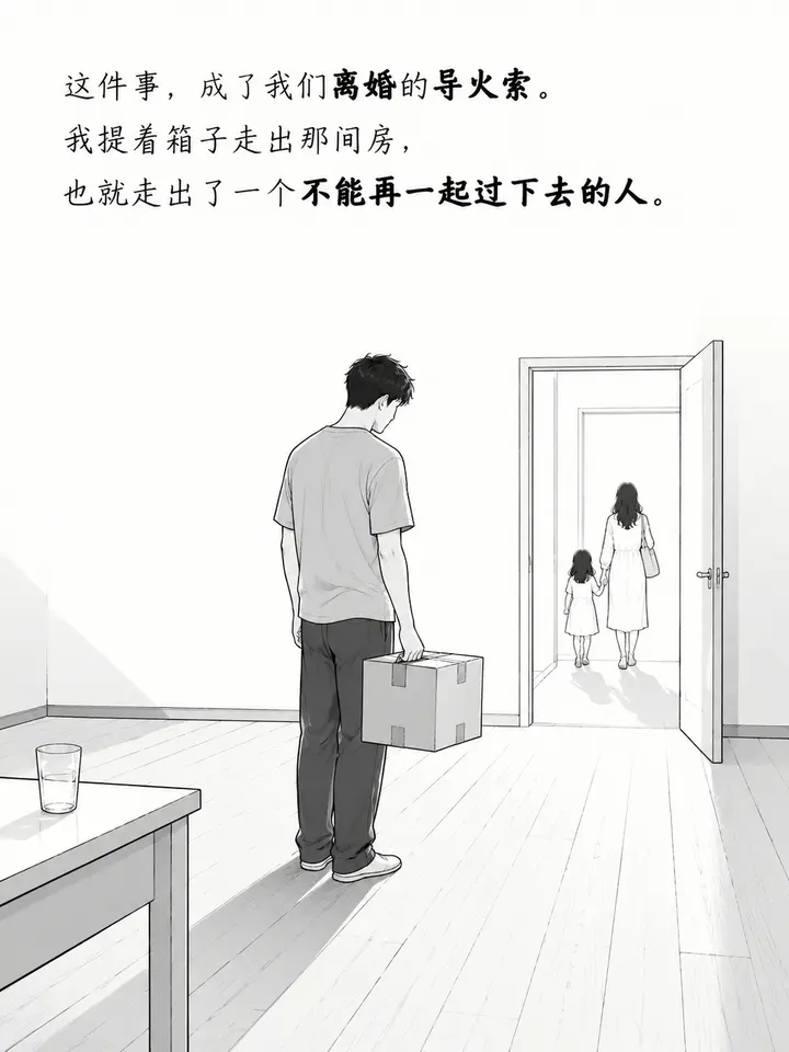 疫情期间夫妻照顾故事插画 黑白线条风图文故事绘本 第 5 段
