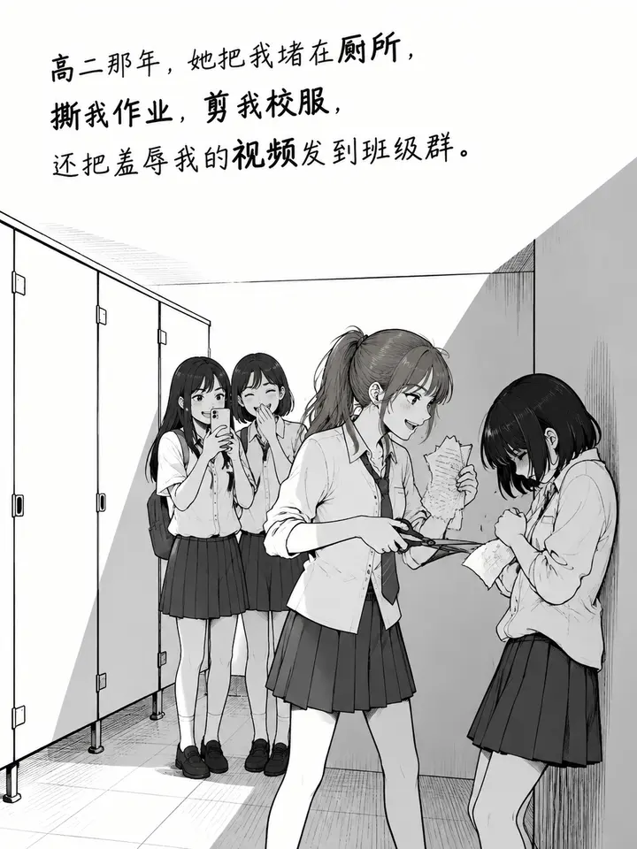 校园霸凌十年后实名举报：白色线条风图文故事绘本 第 2 段