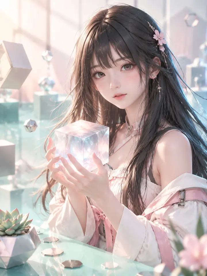 动漫角色3D渲染质感AI提示词C4D柔和布光