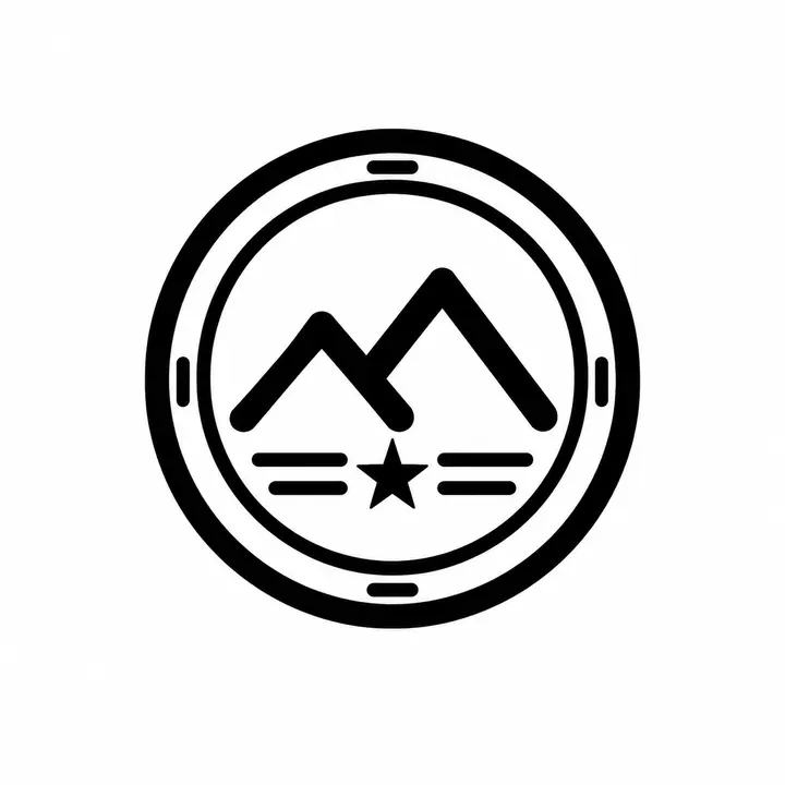 徽章式登山俱乐部荣誉标志AI提示词