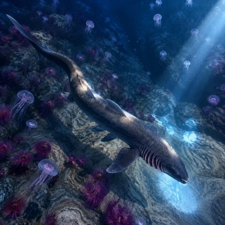 深海大理石俯拍生态场景 AI 绘画提示词