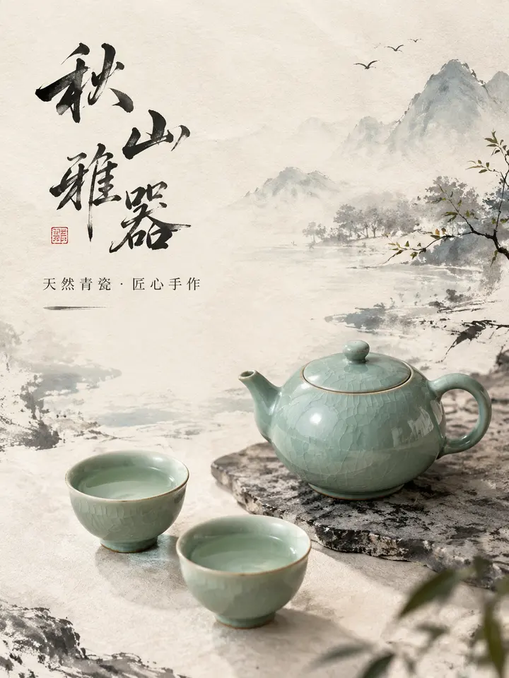 水墨写意电商海报创作 AI 绘图提示词