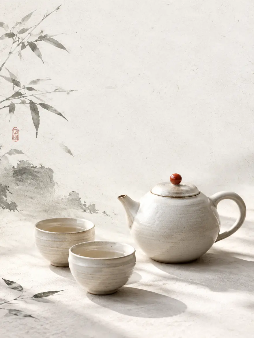 水墨写意电商主图创作AI提示词含留白文字位