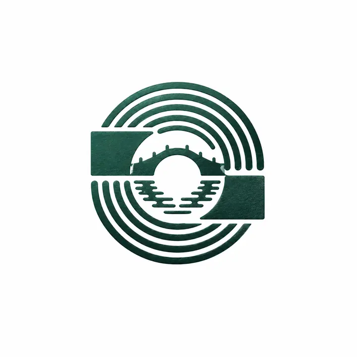 AI 绘画提示词江南水乡几何抽象圆形标志微距工笔