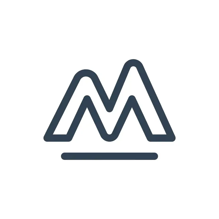 极简山峰字母M扁平风LOGO AI提示词