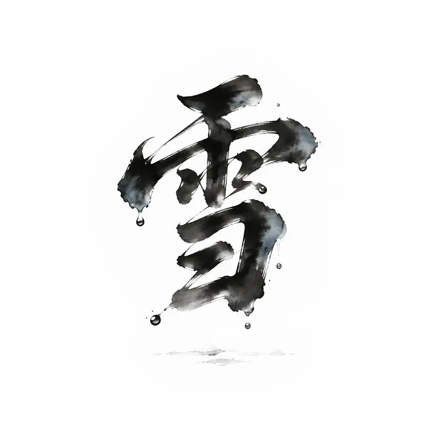 AI 绘画提示词之早春融雪宋韵手写书法标志