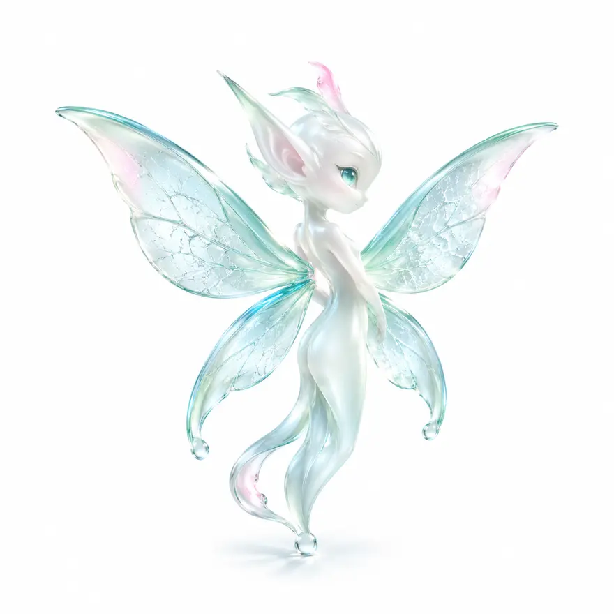 早春融雪雨后精灵3D立体标志（AI 生成图片提示词）