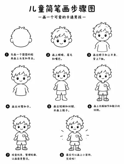 简单易学：儿童卡通人物简笔画教程