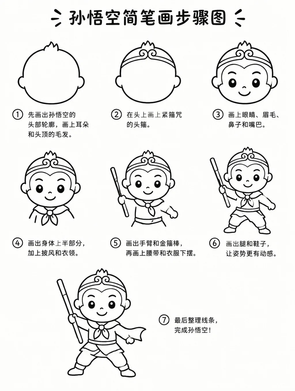 教你画孙悟空简笔画