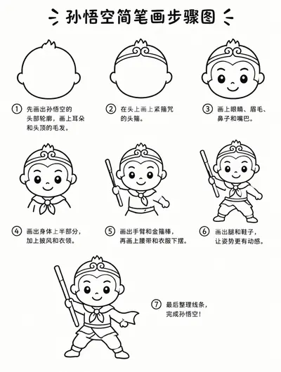 教你画孙悟空简笔画