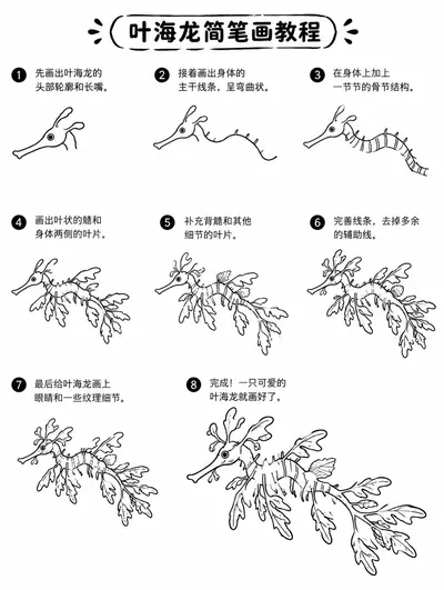 叶海龙简笔画步骤图教程