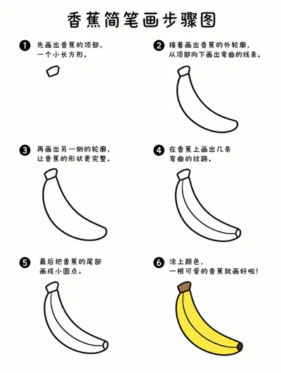 一看就会的香蕉简笔画步骤