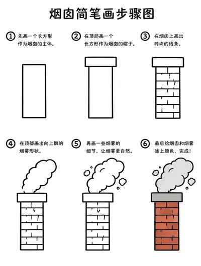 简笔画烟囱画法：一步一步学起来