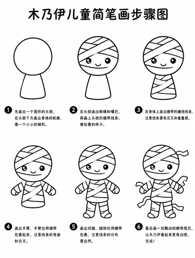 木乃伊简笔画怎么画才简单？