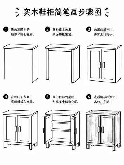 简单六步画出好看实木鞋柜