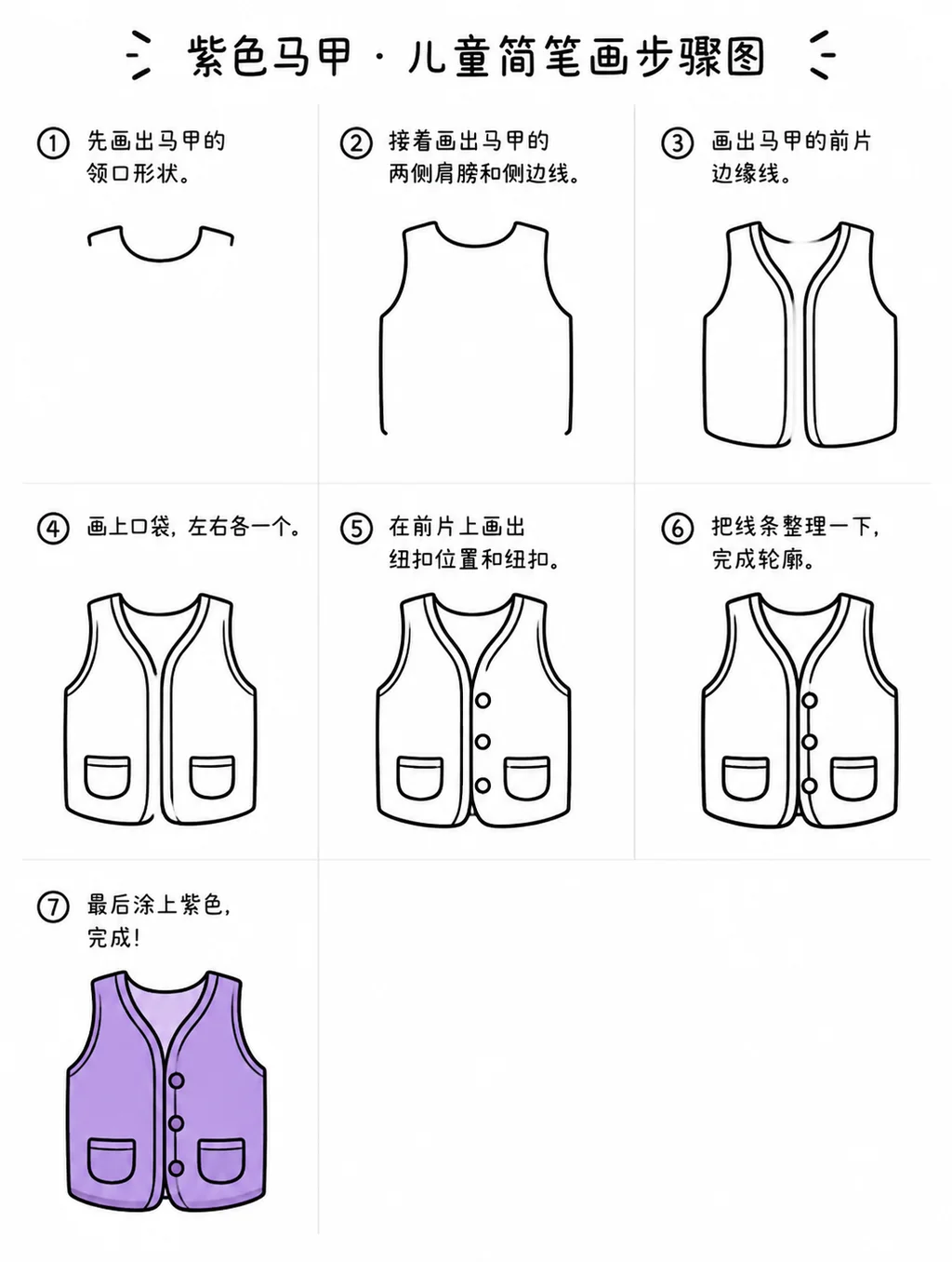 紫色马甲怎么画才简单