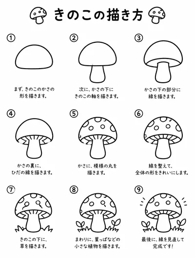 简单简笔画：蘑菇怎么画