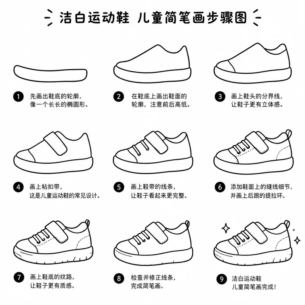 洁白运动鞋步骤图教程