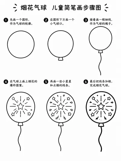 教你怎么画烟花气球