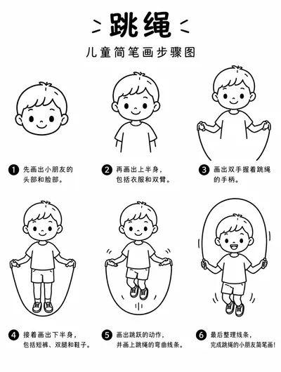 零基础也能画好跳绳简笔画